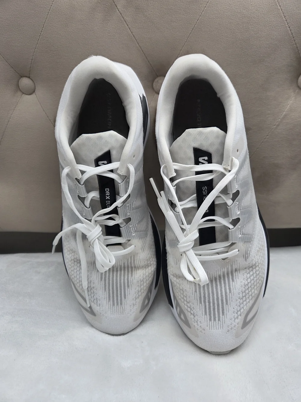 Salomon DRX Bliss Men's 10.5 White Black Running Shoes Sneakers
